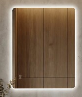 Ivy Bronx 24"x 30" Frameless Rounded Rectangle LED Backlit Bathroom Mirror with Anti-Fog, 3-Color Dimmable Light and Touch Control New In Box $299