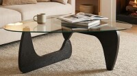 Ivy Bronx Modern Triangular Coffee Table With Wood Base For Living Room New In Box $399