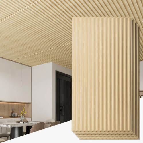 Art3d 48" x 24" Drop in PVC Ceiling Tiles,Slat Design 3D Wall Panels,Covers 96 sq.ft. (Set of 12) New In Box $299
