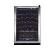 Frigidaire 22" Freestanding Wine Cooler with 42-Bottle Capacity, 5 Slide-Out Wire Racks, High Temp. Alert, Exhibit LED Lighting, Pop-Out Key Lock, Tinted Glass Door and LED Digital Display, New Floor Model $499