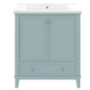 Ebern Designs 30" Bathroom Vanity With Center Undermount Sink, Multi Functional Storage Cabinet, Solid Wood And , Painted Finish Freestanding Rectangular Shape, Rubber Silver Round Handles, New in Box $699