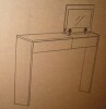 Ren Home Niles Vanity Desk with 1 Drawer and Flip-Out Mirror, New in Box $299 - 2