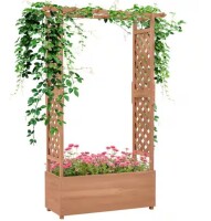 ToolCat 70.9 in. x 44 in. Raised Garden Bed with Arch Trellis, Outdoor Wood Planter Box with DRainage Hole Similar to Picture New In Box New Open Box $399
