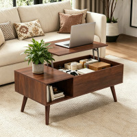 George Oliver Coffee Table For Living Room, Lift Top Coffee Table With Storage, Small Rising Wooden Dining Center Table With Storage Shelf & Hidden Compartment $399