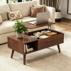George Oliver Coffee Table For Living Room, Lift Top Coffee Table With Storage, Small Rising Wooden Dining Center Table With Storage Shelf & Hidden Compartment $399