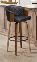 Corrigan Studio&reg; Lesli 30.51'' Swivel Tufted Faux Leather Upholstered Bar Stool New Open Box $399