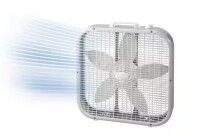 Lasko 20 in. 3 Speed Box Fan in White for Bedrooms, Living Rooms, Garages with Save Smart Technology, 1800 CFM, Carry Handle On Working $79