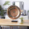 Deco 79 Metal Geometric Decorative Sculpture Home Decor Statue with Black Stand, Accent Figurine 25" x 6" x 30", Copper | Decorative Plate Large Weathered Disk Home Decor Statue With Elevated Black Stand Statue Figurine New In Box $199