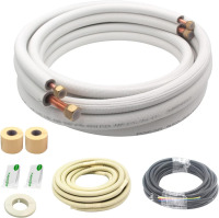 TURBO 1/4 in. and 3/8 in. Mini Split Line Set 16 ft. O. D Copper Pipes Tubing and Trip New In Box $199