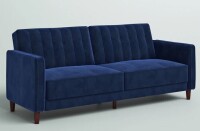 Mercury Roa Perdue 81.5" Velvet Square Arm Futon in Velvet Blue New in Box $799