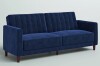 Mercury Roa Perdue 81.5" Velvet Square Arm Futon in Velvet Blue New in Box $799