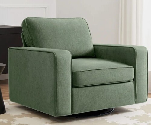 Ebern Designs 36.2" Wide Upholstered Swivel Accent Armchair in Box $599
