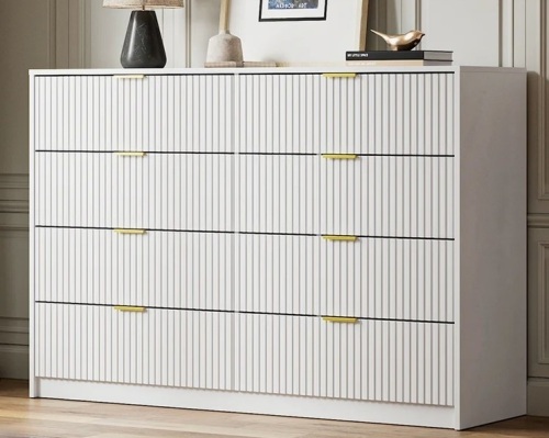 Mercer41 8-Drawer Double Dresser, 55" W in White New Shelf Pull $599