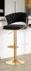 Uixe Modern Velvet Counter Bar Stools with Backs in Black/Gold New in Box $399