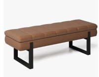 Ebern Designs Donne 52'' Wide Leather upholstered Storage Bench New in Box $499