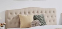 Lark Manor Cal King Elegant Arched Upholstered Headboard in Beige New Shelf Pull $399