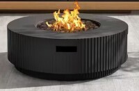 CHRISTOPHER KNIGHT HOME Archer 30 in. 40000 BTU Patio Mgo Lightweight Concrete Propane Outdoor Fire Pit Table with Lid Matte Black New in Box $699