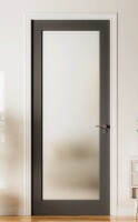 Janus 80''H 1-Lite Frosted Full Glass Black Paneled Finished Door Slab Wood Painted French Interior Pantry Primed Slab Door 36" x 80" New in Box $799