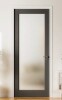 Janus 80''H 1-Lite Frosted Full Glass Black Paneled Finished Door Slab Wood Painted French Interior Pantry Primed Slab Door 36" x 80" New in Box $799