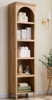 Ebern Designs Ahart 76" Tall Arched Bathroom Storage Cabinet,5-Tier Narrow Arched Bathroom Cabinet with Adjustable Shelves,Featuring Storage & Open Shelves New in Box $299