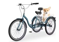ABORON Adult Tricycle with 7-Speed, 26 in. Wheel Cruiser Bike with Basket and Backrest for Seniors, Women, Men, Peacock Green New Open Box $599