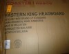 Lorient Kign Size Upholstered LED Wingback Headboard in Ivory / Camel 222661KE New in Box $999 - 2