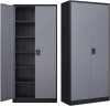 MIIIKO Metal Storage Cabinet with Locking Doors, Black Garage Lockable Steel Cabinets with 4 Doors and 5 Shelves New in box $299