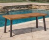 Christopher Knight Teak Finish Rectangle Wood Outdoor Patio Dining Table New in Box $499