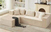 Yinix 106" Cloud Sectional Couch with l-Shape Chaise, Modern Modular Sofa with Deep Seat in beige New $1999