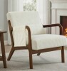 George Oliver Mid Century Accent Chair with Solid Rubber Wood Frame in beige New in Box $599