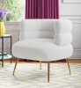 Etta Avenue Demetrius 30" W Upholstered Barrel Chair in White Teddy Fabric New in Box $699