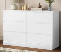 Latitude Run Dornisha 6 Drawer Double Dresser, 47.2" Chest Of Drawers, Modern Bedroom Dresser in White New in Box $699