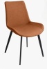 Corrigan Studio Josman Faux Leather Upholstered Dining Chair with Steel Legs in Brown New in Box $299