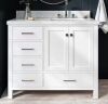 Ariel Cambridge 42" Single Free Standing Vanity Cabinet With Sink and Carrera Marble Top (2 Boxes) New in Box $1099