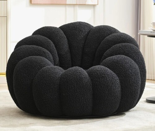 Wade Logan Cerone Upholstered Swivel Chair in Black New in Box $699