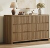 Bay Isle Home Allete 55.2"W Modern Fluted Panel 6-Drawer Dresser In Box $899
