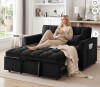 Aminv 3 in 1 Sofa Bed, 55" Convertible Sleeper Sofa with Pull Out Bed, Loveseat Couch with Adjustable Backrest for Living Room, Black New in Box $499