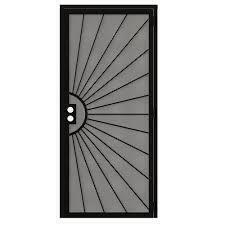Ark Designs 36 in. x 80 in. Universal/Reversible Hinging Black Surface Mount Steel Security Door w/ Perforated Metal Screen New Open box $499 (Handle on opposite side)
