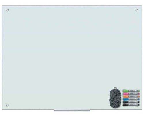 U Brands Magnetic Frosted-Glass Dry-Erase Board, 48" (4 ft) Width x 36" (3 ft) Height, White Glass Surface, Horizontal/Vertical, Magnetic, Frameless, Ghost Resistant, Stain Proof Ne win Box $399