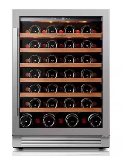 Ca'Lefort 24" Single Zone 54-Bottle Built-In Wine Cooler Refrigerator Fridge Touch Panel Frost Free Dual Layer Tempered Glass Door $899
