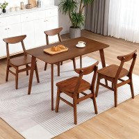 DUHOME Wood Dining Table Set for 4, 43.3" Solid Wood Kitchen Table & 4 Curved Back Support Chairs, Farmhouse Natural Kitchen Table and Chairs New in Box $599