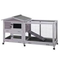 Aivituvin Rabbit Hutch with Wheels AIR19, Indoor & Outdoor Bunny Cage, 9.6 ft&sup2; - One Run Rabbit Hutch-Gray New in Box $399