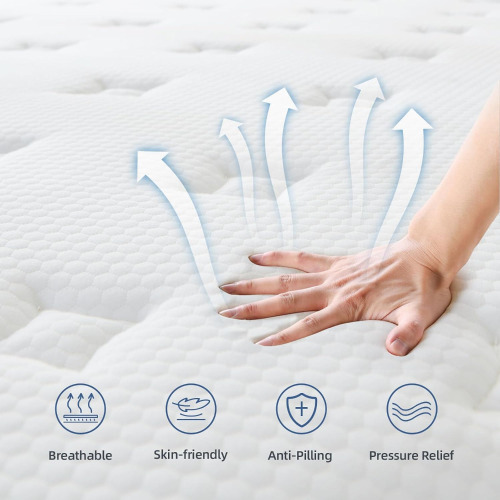 Gojef Queen Size Mattress, 10 Inch Hybrid Memory Foam Mattress in a Box with Pocket Springs, Medium Firmness, Pressure Relief & Motion Isolation, CertiPUR-US Certified New in Box $799