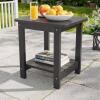 SANLUCE HDPE 2-Tier Patio Outdoor Side Table, All-Weather Adirondack End Table for Patio, Pool, Deck, Backyard in Coffee $99