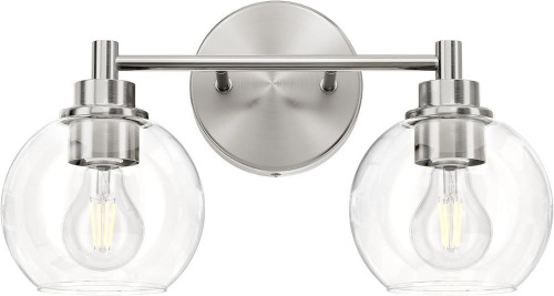 VONLUCE 2 Light Bathroom Vanity Light Fixtures, Brushed Nickel Finish | Globe Glass Shades, E26 Sockets, Easy to install, ETL Certificated, Vanity Lights for Bedroom Hallway Living Room New In Box $199