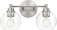 VONLUCE 2 Light Bathroom Vanity Light Fixtures, Brushed Nickel Finish | Globe Glass Shades, E26 Sockets, Easy to install, ETL Certificated, Vanity Lights for Bedroom Hallway Living Room New In Box $199