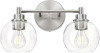 VONLUCE 2 Light Bathroom Vanity Light Fixtures, Brushed Nickel Finish | Globe Glass Shades, E26 Sockets, Easy to install, ETL Certificated, Vanity Lights for Bedroom Hallway Living Room New In Box $199