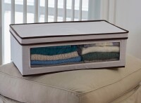 Household Essentials Large Canvas Vision Storage Box with Clear Front Panel, Reinforced Poly?Cotton Canvas and Removable Lid, 8" H x 24.5" W x 13.25" D / 17 Stories Wood & Metal Mesh Vinyl Record Storage Crate New In Box Assorted $89