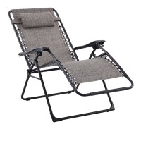 Style Selections Black Steel Frame Stationary Zero Gravity Chair with Tan Sling Seat New In Box $199