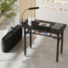Hokku Designs Kylan Professional Foldable Nail Table with Metal Frame, Dust Collector, Wrist Cushion, LED Lamp and Storage Accessories New In Box $299